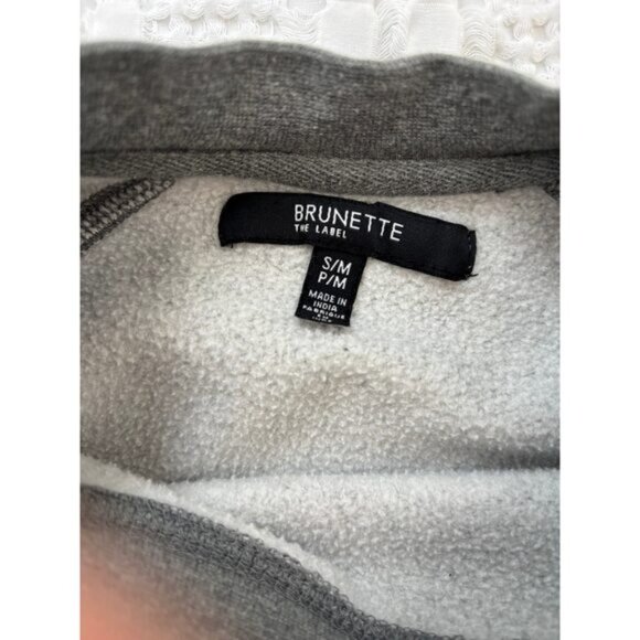 Brunette the Label Blonde Grey Black Crewneck  S M - Picture 3 of 6